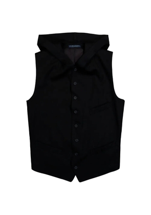 Yohji Yamamoto hooded button waistcoat - Black