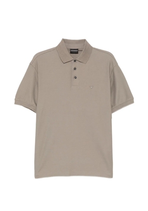 Emporio Armani logo-embroidered polo shirt - Neutrals