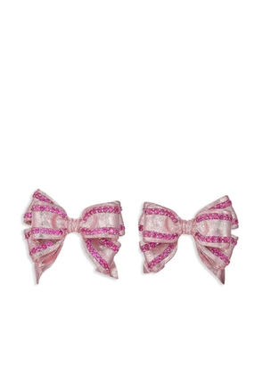 Anabela Chan 18k yellow gold vermeil Bow Tie sapphire earrings - Pink