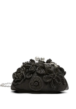 Weekend Max Mara Pasticcino floral-details chain small shoulder bag - Black