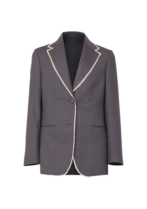 Officine Generale pinstripe frayed blazer - Grey
