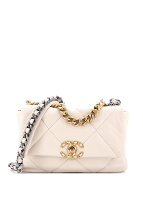 CHANEL Pre-Owned 19 Flap Bag Quilted Leather Medium crossbody bag - Neutrals