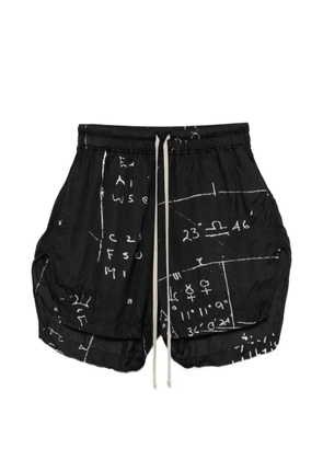 Rick Owens drawstring printed shorts - Black
