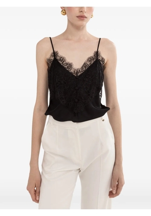 NISSA lace panel blouse - Black