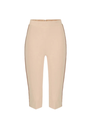 Elisabetta Franchi contrast-trim crop trousers - Neutrals