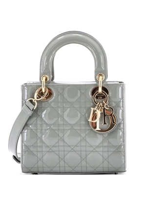Christian Dior Pre-Owned Lady Dior Bag Cannage Quilt Patent Small satchel - Grey