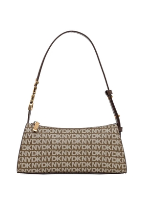 DKNY monogram-pattern shoulder bag - Brown