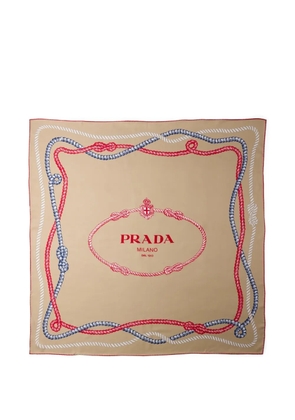 Prada ropes print logo scarf - Neutrals