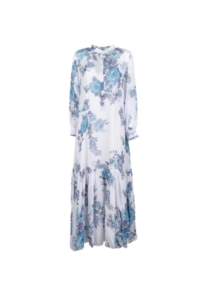 Marella floral ruffled dress - White
