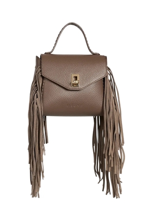 VISONA` California tassel-details top-handle leather shoulder bag - Brown