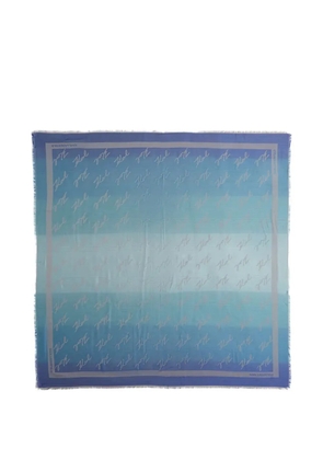 Karl Lagerfeld logo-pattern scarf - Blue