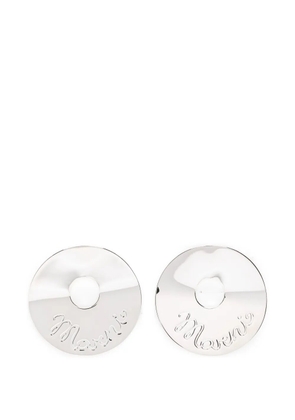 Marni logo round earrings - Silver