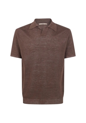 Nuur polo-collar T-shirt - Brown