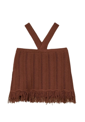 TWINSET fringed knitted top - Brown
