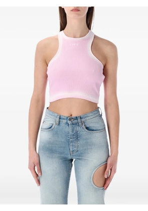 Off-White Rowing ribbed crop top - Pink