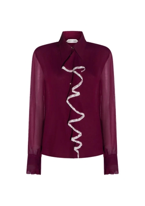Alberta Ferretti ruffled shirt - Purple