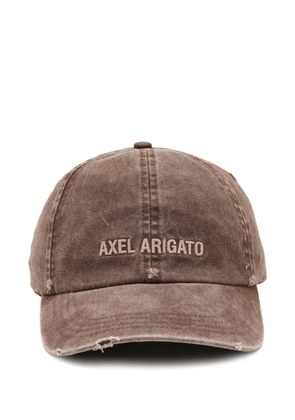 Axel Arigato distressed-effect logo-embroidery baseball cap - Brown