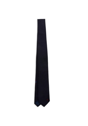 Ferragamo logo tie - Blue