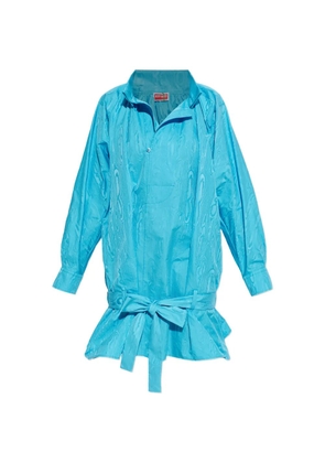 Kenzo tie-detail ruffled dress - Blue