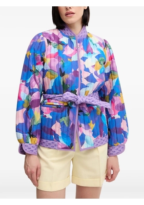 La Petite Française Vicky floral-print belted jacket - Blue
