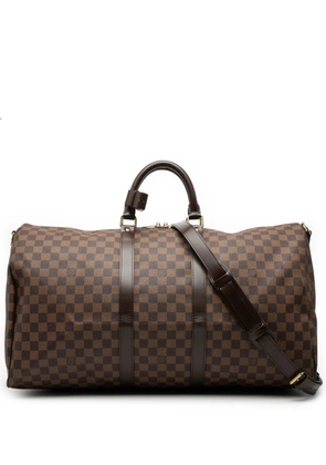Louis Vuitton Pre-Owned 2008 Damier Ebene Keepall Bandouliere 55 travel bag - Brown