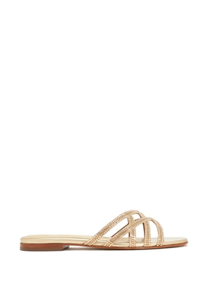 NICOLI Zuri crisscross embellished sandals - Gold