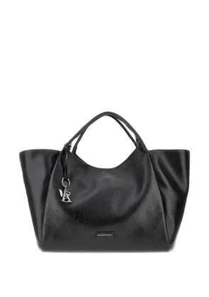 Emporio Armani large charm-detail shoulder bag - Black