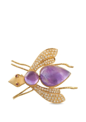 LB Exclusive Insect diamond and amethyst brooch - Gold
