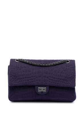 CHANEL Pre-Owned 2006-2008 Quilted Jersey Coco Croc Reissue 2.55 Double Flap 226 shoulder bag - Purple