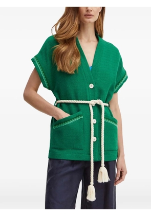La Petite Française Verdict rope-belt V-neck cardigan - Green