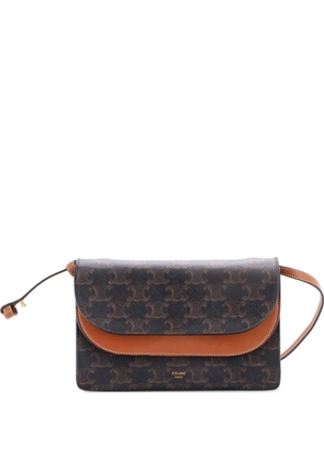 Celine Pre-Owned Wallet on Strap Triomphe Coated Canvas crossbody bag - Brown