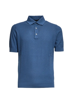 Filippo De Laurentiis button short-sleeve polo shirt - Blue