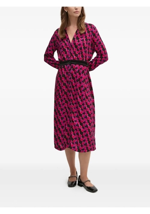La Petite Française Redoutable long-sleeve printed midi dress - Pink