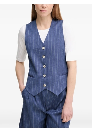 La Petite Française Gwen pinstripe button waistcoat - Blue