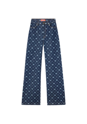 La DoubleJ check print jeans - Blue