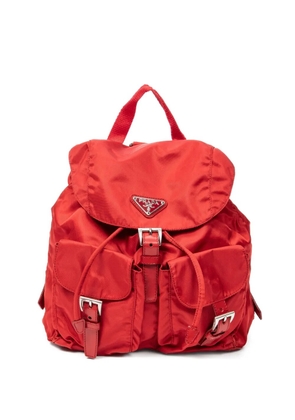 Prada Pre-Owned triangle-logo backpack - Red