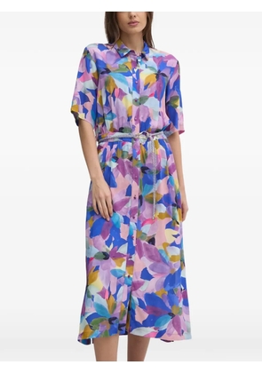 La Petite Française Roger floral short-sleeved midi dress - Blue