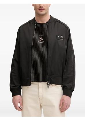 Armani Exchange logo-patch bomber jacket - Black
