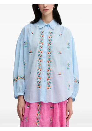 La Petite Française Chen embroidered button shirt - Blue