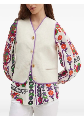 La Petite Française Galaxie V-neck button waistcoat - Neutrals