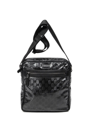 Gucci Pre-Owned Front Zip Messenger logo-pattern shoulder bag - Black