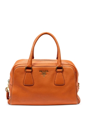 Prada Pre-Owned logo-lettering leather handbag - Orange