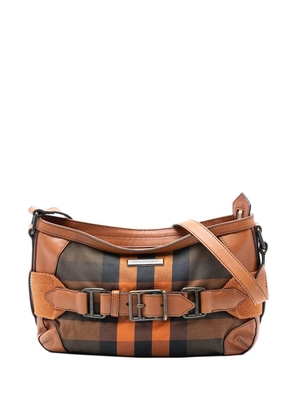 Burberry Pre-Owned 2000-2017 Mega Check Canvas and Leather Belted crossbody bag - Brown