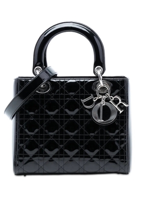 Christian Dior Pre-Owned 2016 Medium Patent Cannage Lady Dior satchel - Black