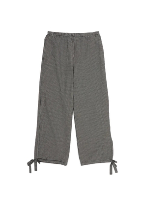 Bimba y Lola gingham-pattern cuff-tie trousers - Black