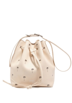 Bimba y Lola large palm-tree print bucket bag - Neutrals