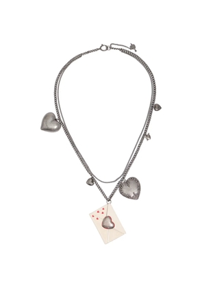 Bimba y Lola heart envelope chain necklace - Silver