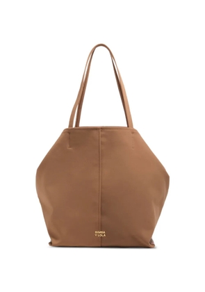 Bimba y Lola large logo-plaque shoulder bag - Brown