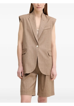 La Petite Française Valmy pinstripe single-breasted waistcoat - Neutrals