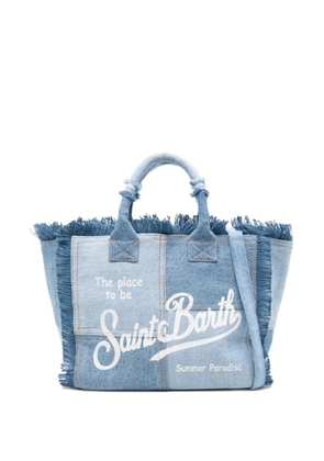 MC2 Saint Barth Kids Colette fringed patchwork tote bag - Blue